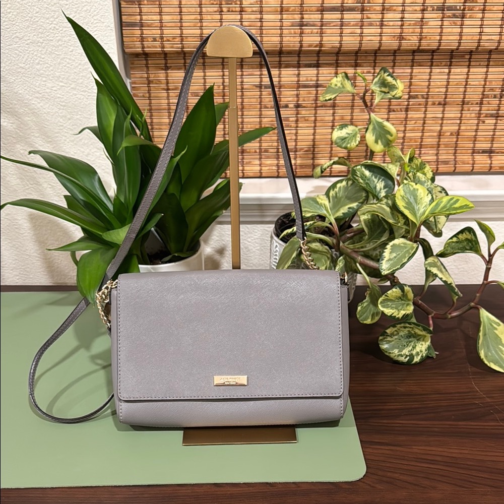 Kate Spade Gray Saffiano Leather Crossbody Bag